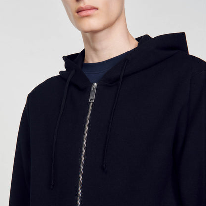 Home Zip Hoodie Oversized Sweatshirt Black
