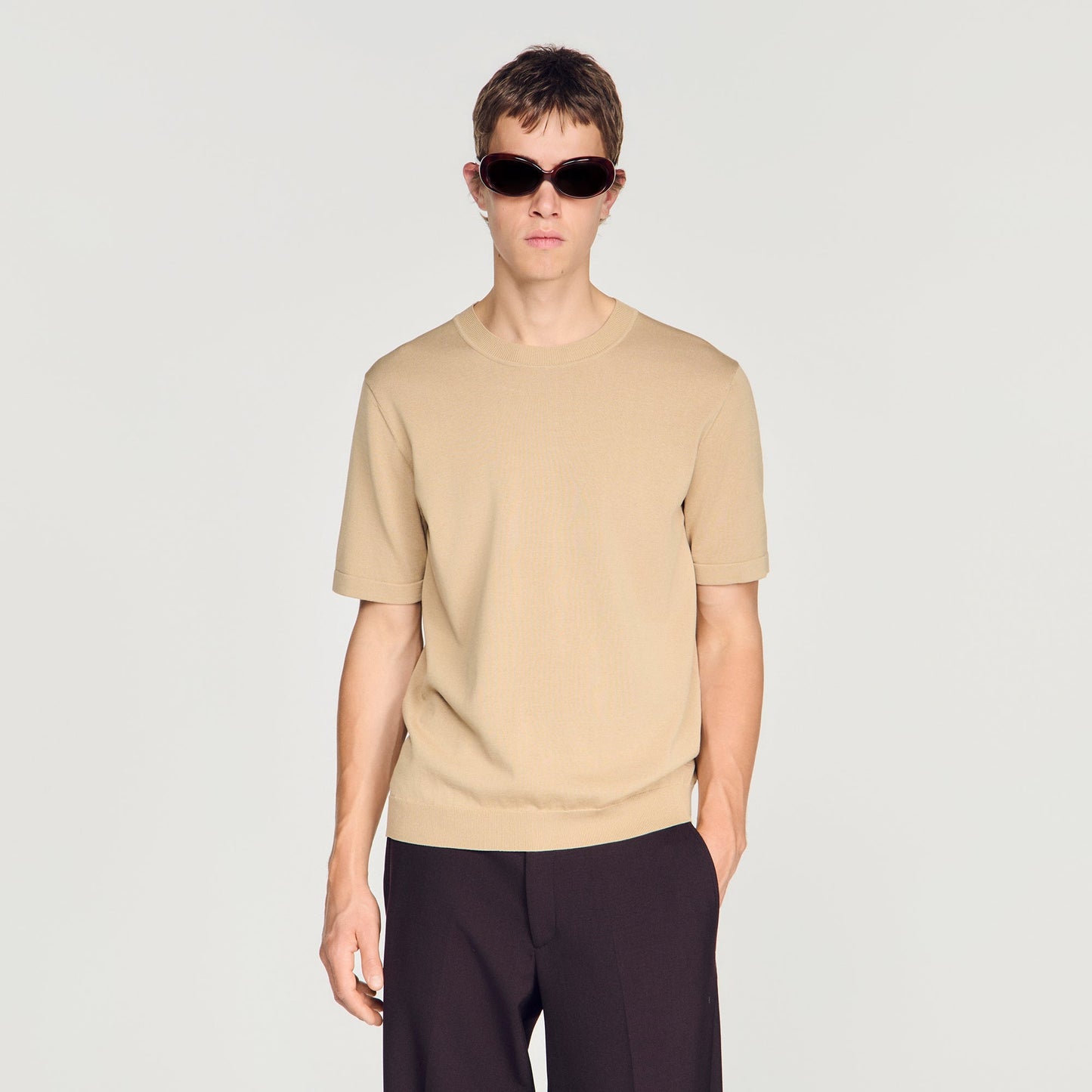 Pablo Tee Cotton  Knit Jumper Cappucino