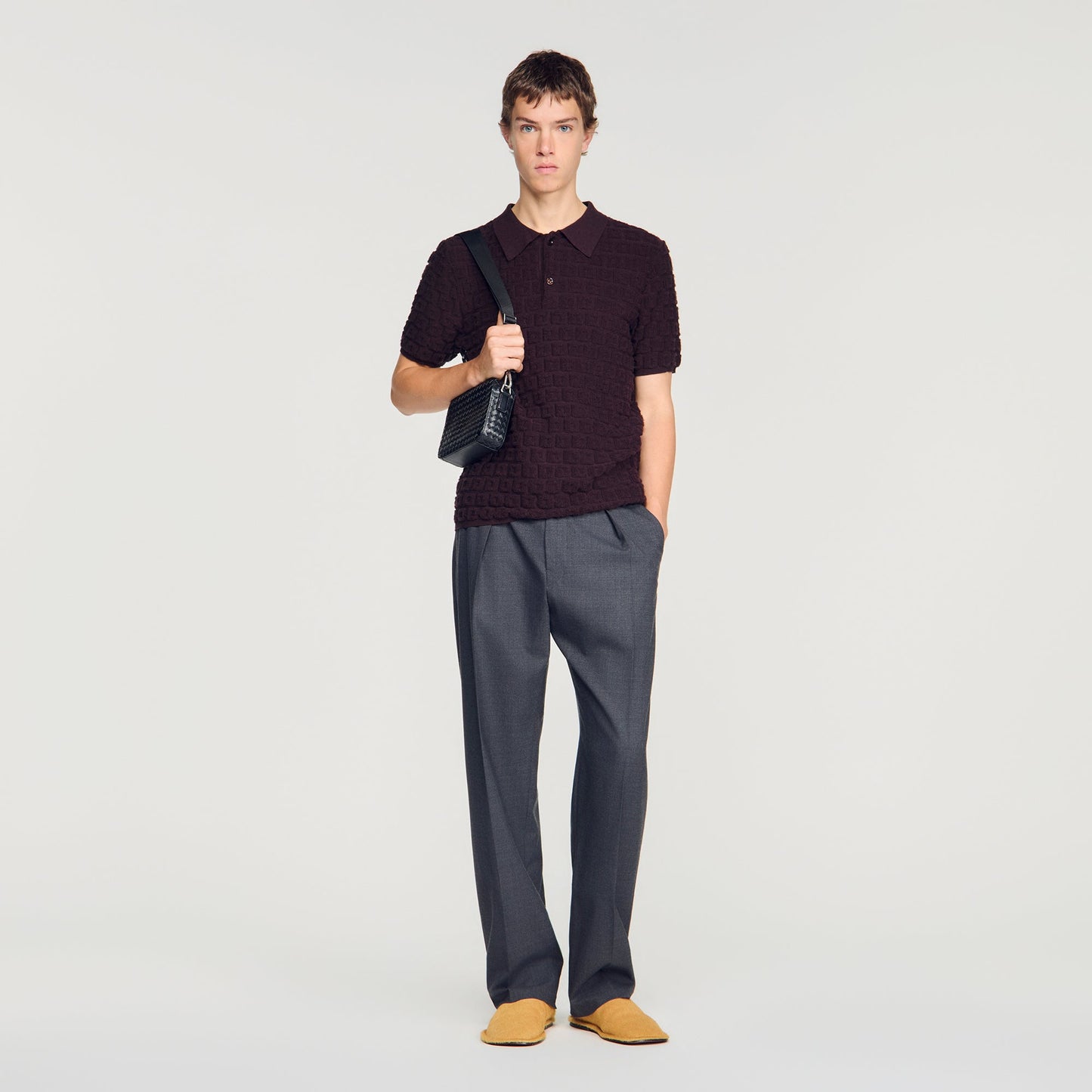 Sponge Polo  Knit Jumper Chocolate