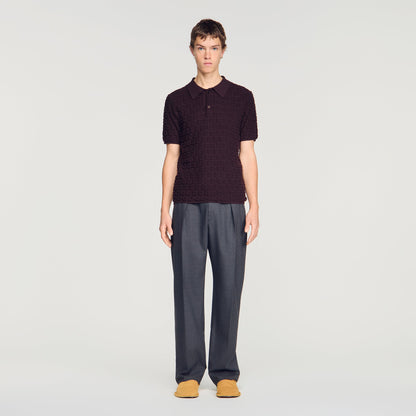 Sponge Polo  Knit Jumper Chocolate