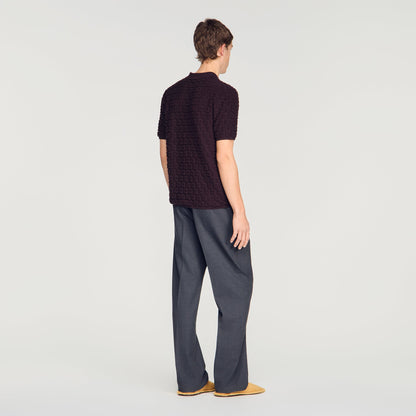 Sponge Polo  Knit Jumper Chocolate