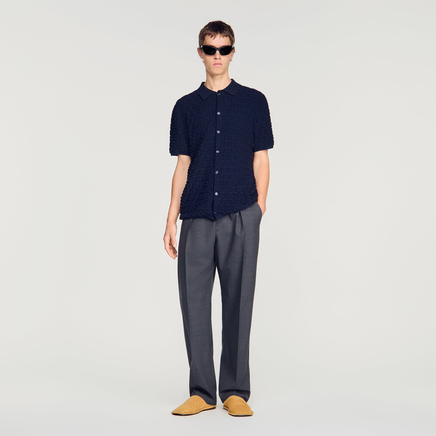 Sponge Shirt Mc  Knit Jumper Navy Blue