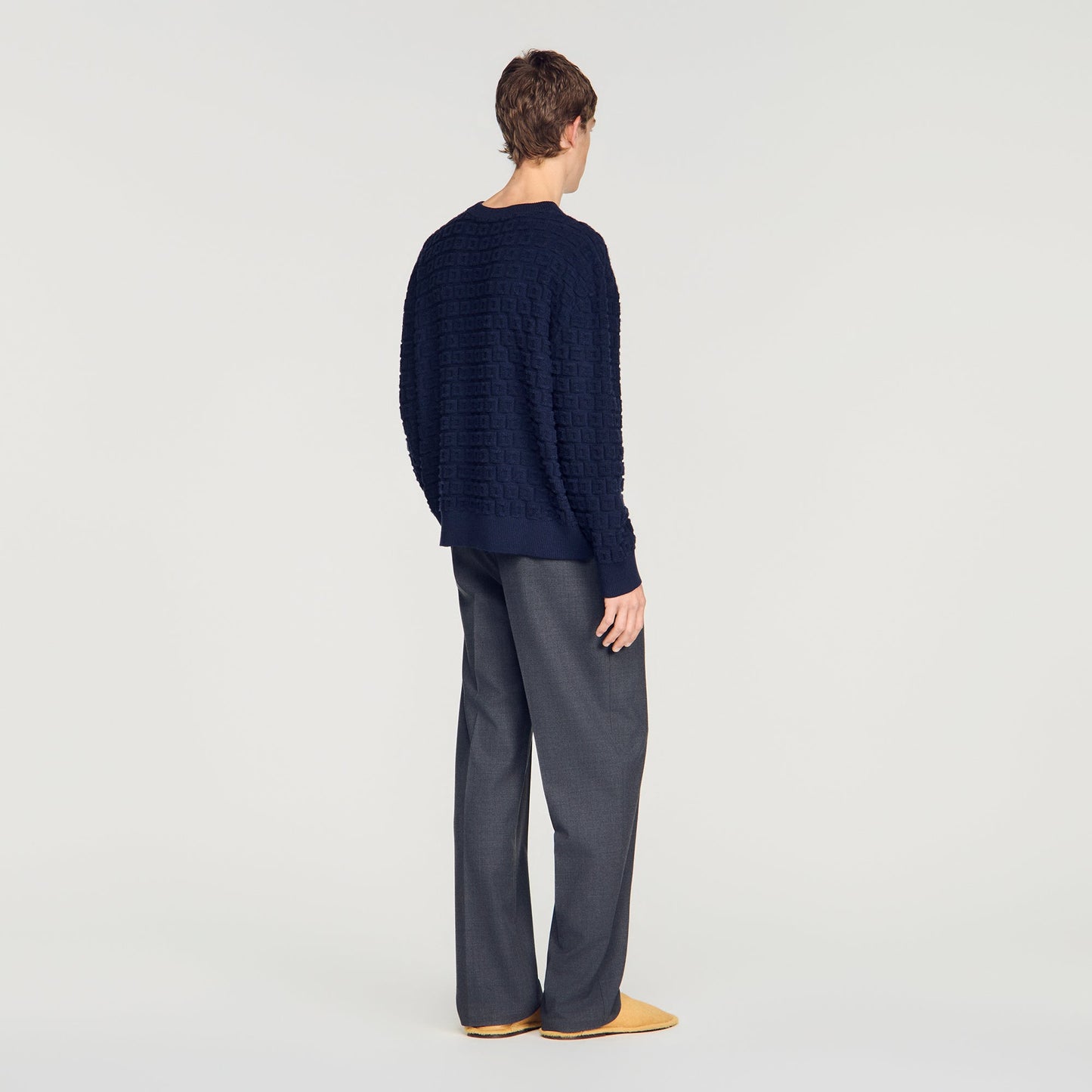 Sponge Crewneck  Knit Jumper Navy Blue