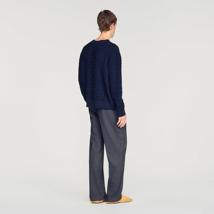 Sponge Crewneck  Knit Jumper Navy Blue