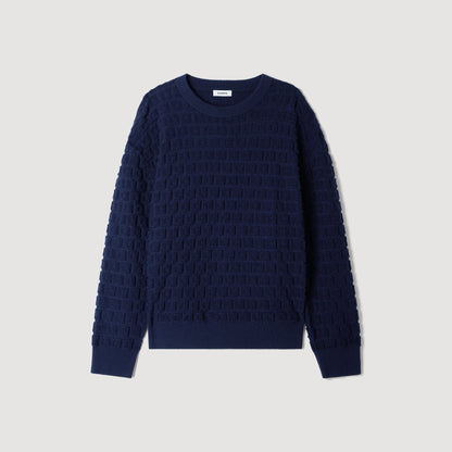 Sponge Crewneck  Knit Jumper Navy Blue