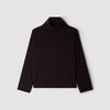 Oversize Rib Turtleneck Ribbed wool and cashmere jumper Chocolate
