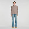 Oversize Rib Turtleneck Ribbed wool and cashmere jumper Beige / Taupe