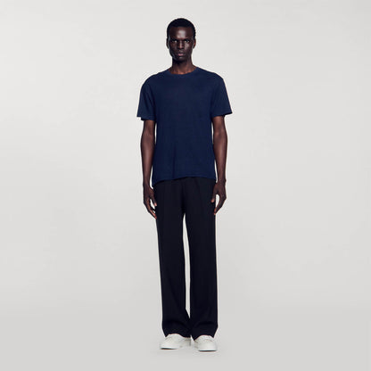 Linen T-Shirt Navy Blue