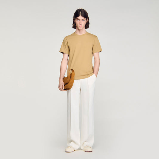 Sandro Logo Tee Cotton T-Shirt Beige