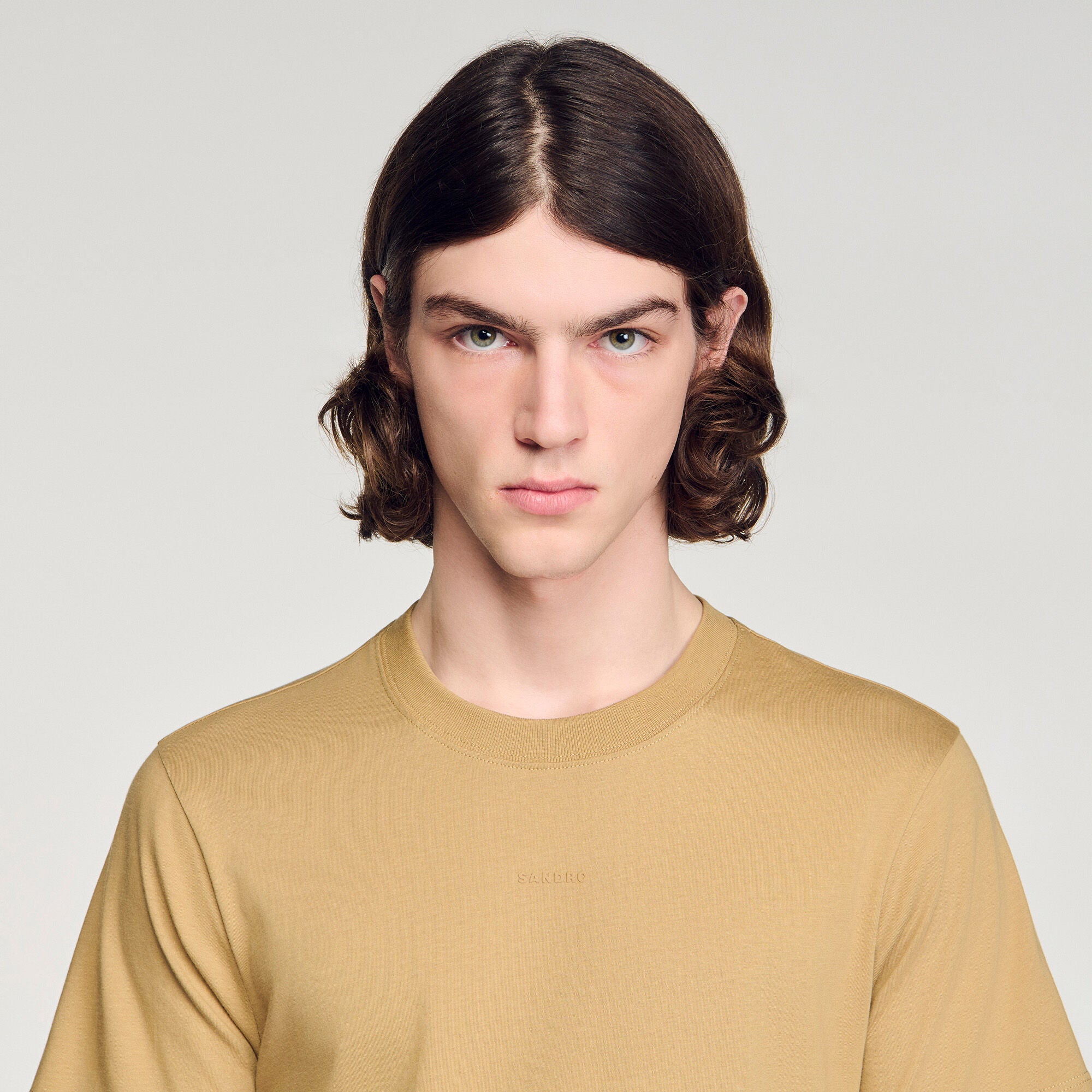 Sandro Logo Tee Cotton T-Shirt Beige