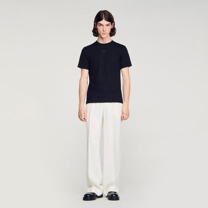 Sandro Logo Tee Cotton T-Shirt Black
