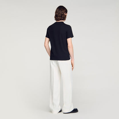 Sandro Logo Tee Cotton T-Shirt Black