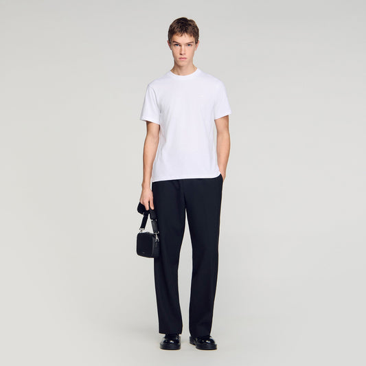 T Shirt With Double S Patch White