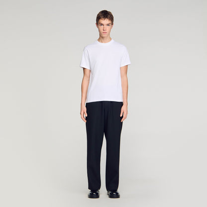 T Shirt With Double S Patch White