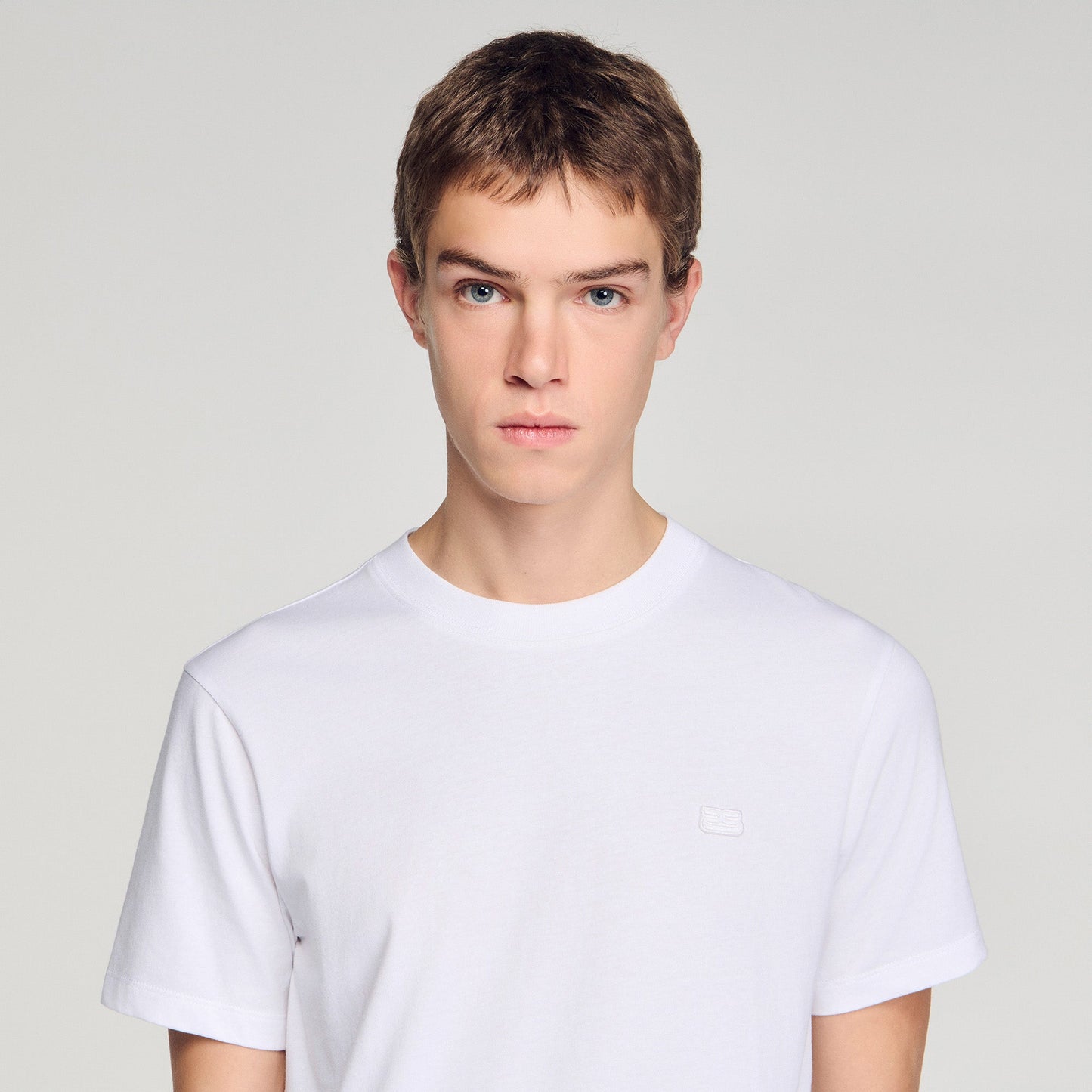 T Shirt With Double S Patch White