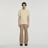 Polo Tonal Patch 4S Cotton polo shirt with leather logo Beige