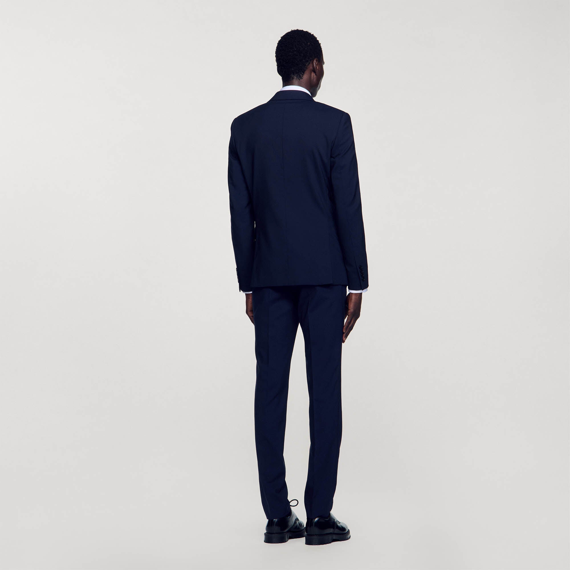 Classic Wool Suit Jacket Navy Blue