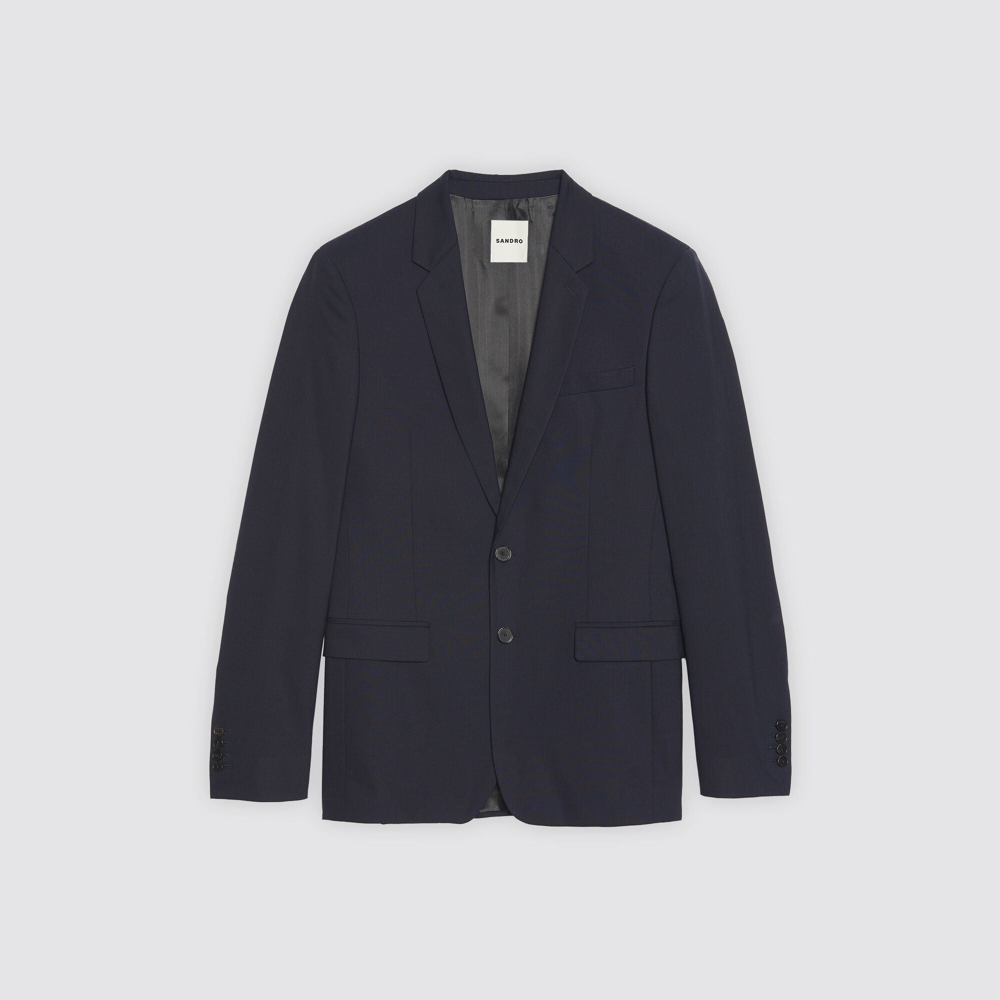 Classic Wool Suit Jacket Navy Blue