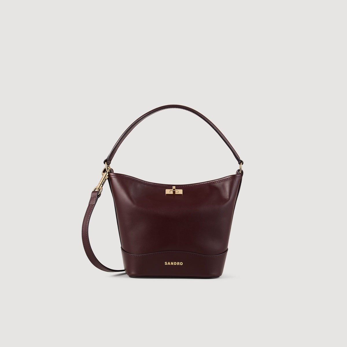 Tangoso Leather Bucket Bag Bordeaux