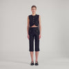 Buttoned Crop Top Black
