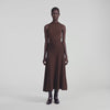 Giovanna Long sheer-effect skirt Brown