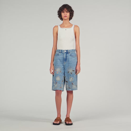 Mimi Ribbed Vest Top Ecru