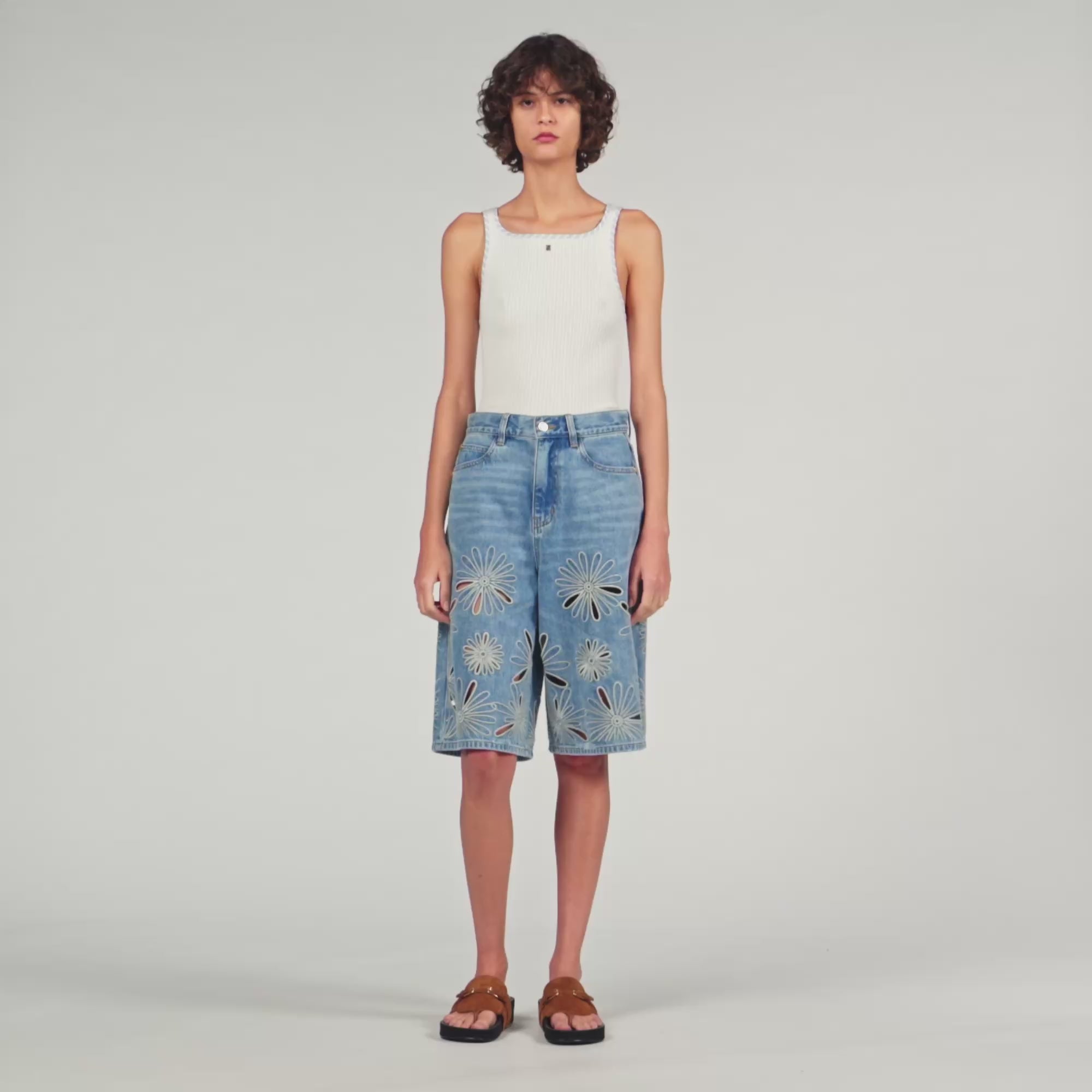 Mimi Ribbed Vest Top Ecru