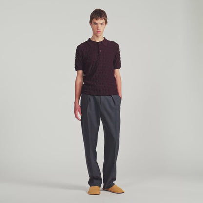 Sponge Polo  Knit Jumper Chocolate