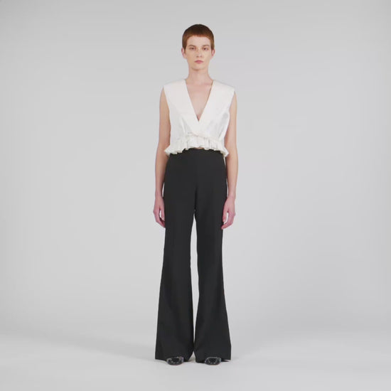 Manhattan Satin Stripe Suit Trousers Black