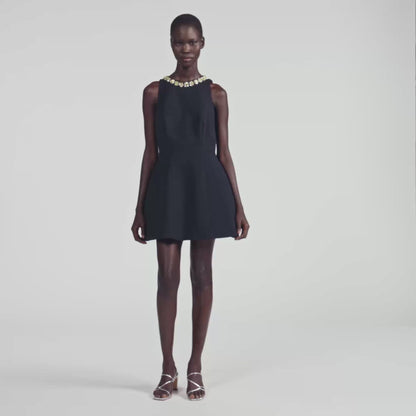 Santaluna Short dress with jewel detail Black