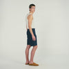 Denim Cross Short Square Cross Denim Shorts Navy Blue