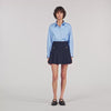 Theanis Short striped pleated skirt Navy Blue