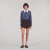 Eulalie Check Shirt With Tie Blue / Black