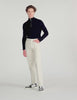 Wool Sweater With Zipped Collar Carbon black