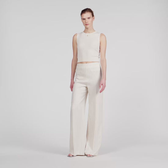 Serge Striped Trousers ECRU / SILVER