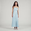 Satin Effect Maxi Dress Blue Sky