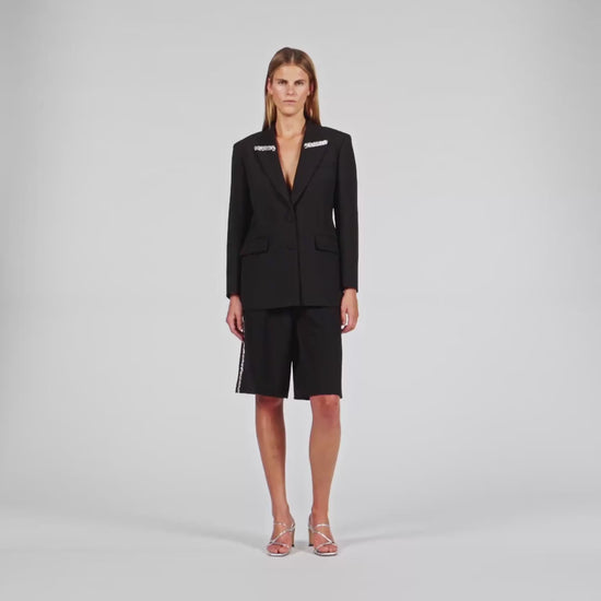 Cosmica Jacket With Rhinestone Collar Black