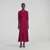 Ramia Pointelle knit midi dress Bordeaux