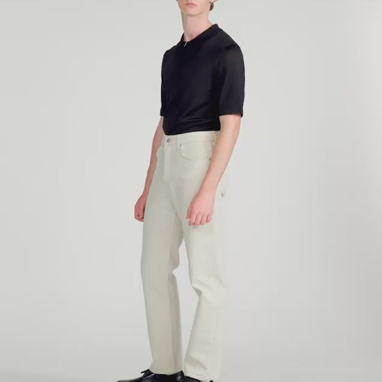 Knitted Polo Shirt With Zip Collar Black