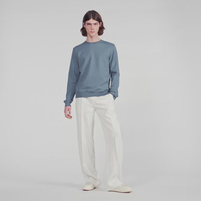 Sandro Logo Crewneck Logo Sweatshirt Grey / Blu