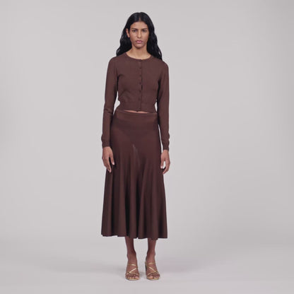 Giovanni Sheer knit cardigan Brown