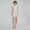 Natacha Floral knit short dress Ecru