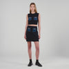 Isolda Short Knit And Denim Skirt Navy Blue