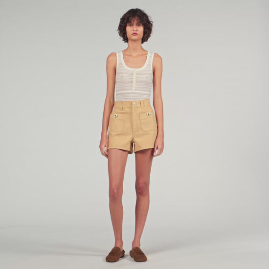 Texas Denim Shorts Beige