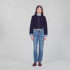 Anthony Two-tone origami collar cardigan Navy Blue