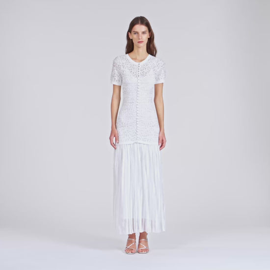 Levana Beaded Knit Maxi Dress White