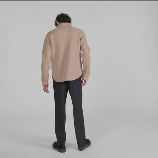 Felted Shirt Boiled wool overshirt Beige / Taupe