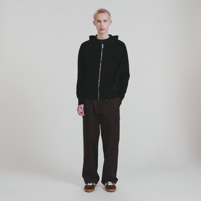 Home Zip Hoodie Oversized Sweatshirt Black