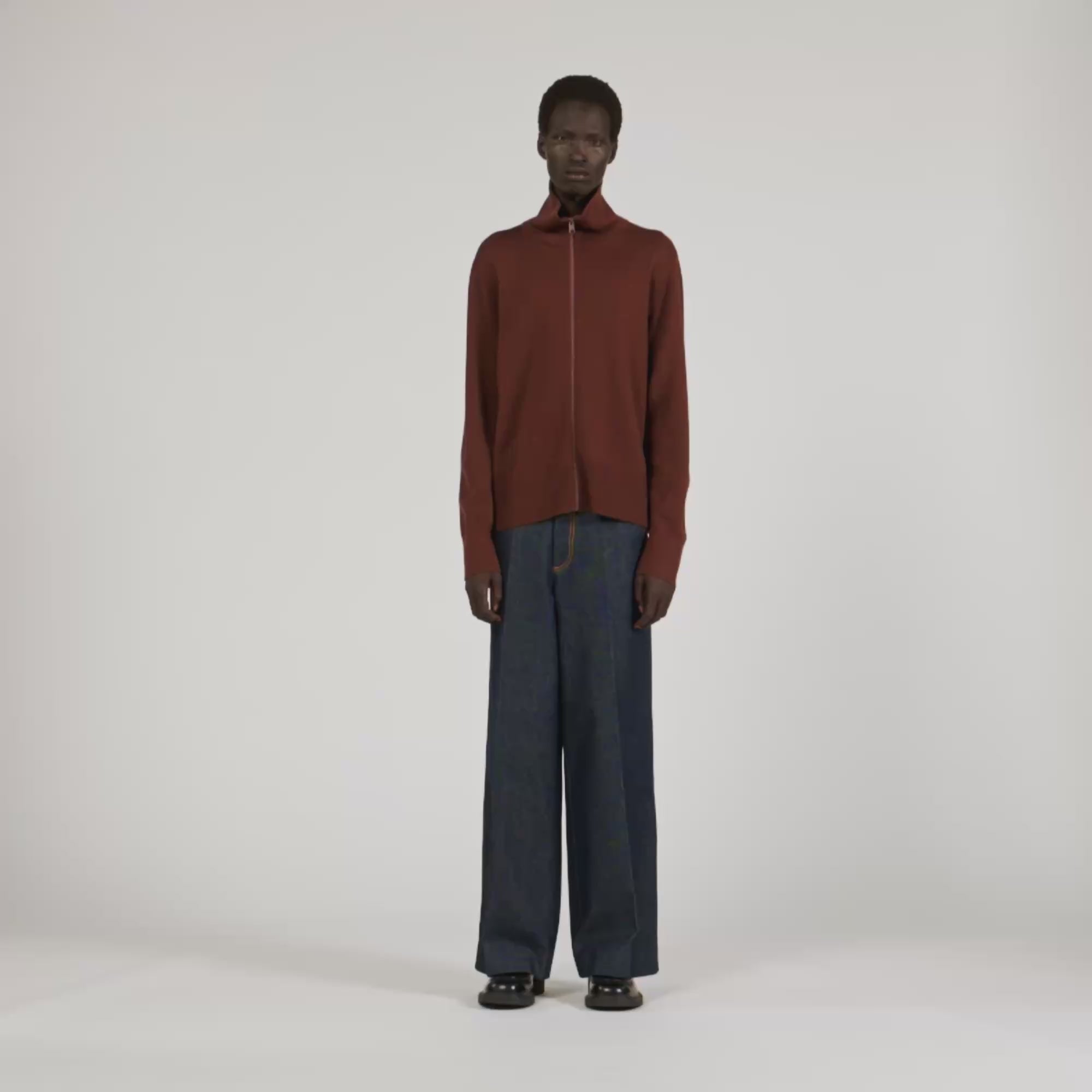 Trucker Cardigan Wool Trucker Jumper Chocolate