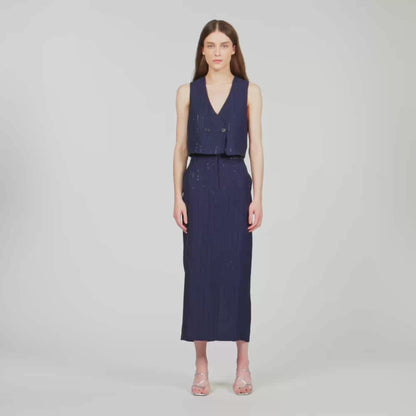 Varenne  Knit Skirt Dark Navy